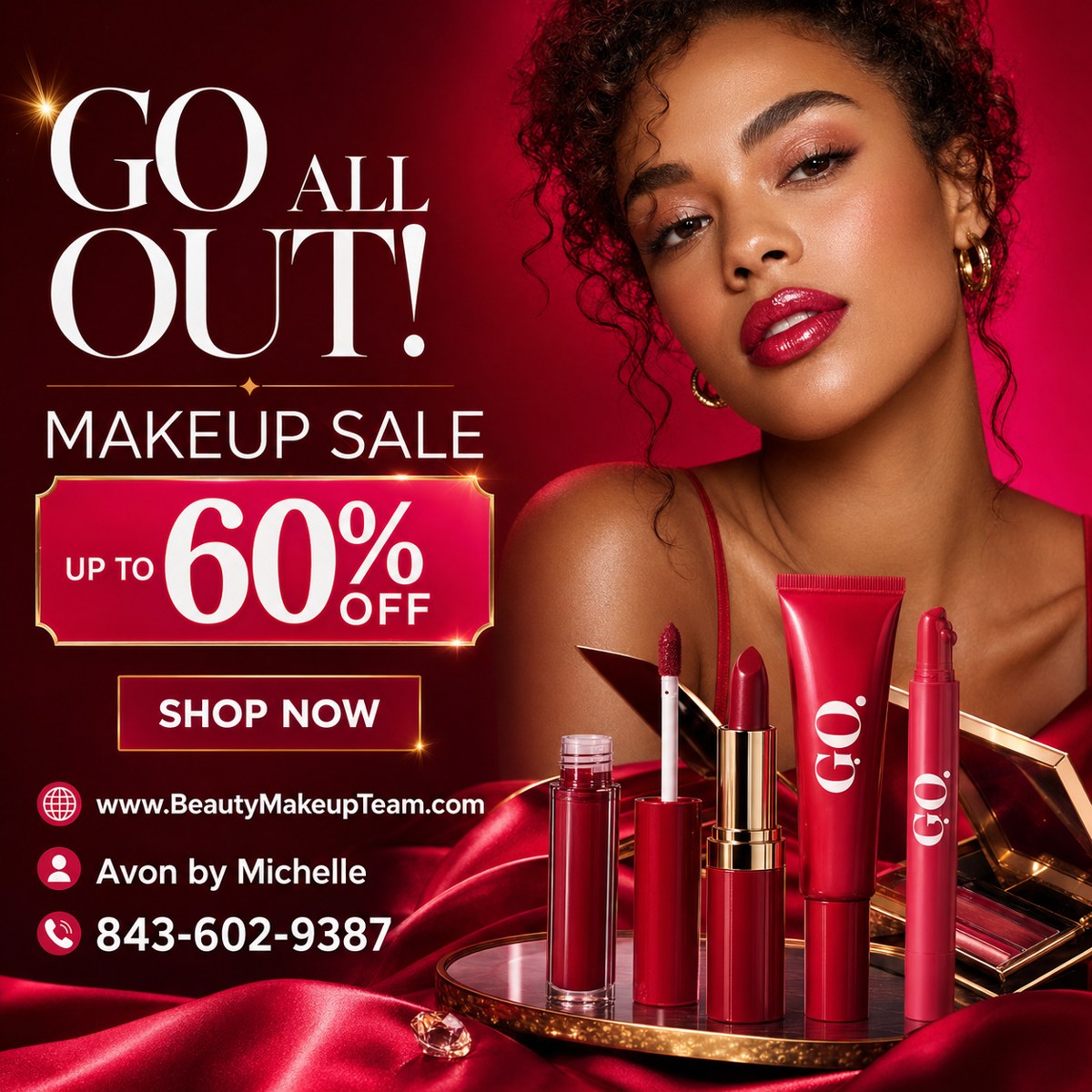 Go All Out! Makeup Sale — up to 60% off at Avon by Michelle